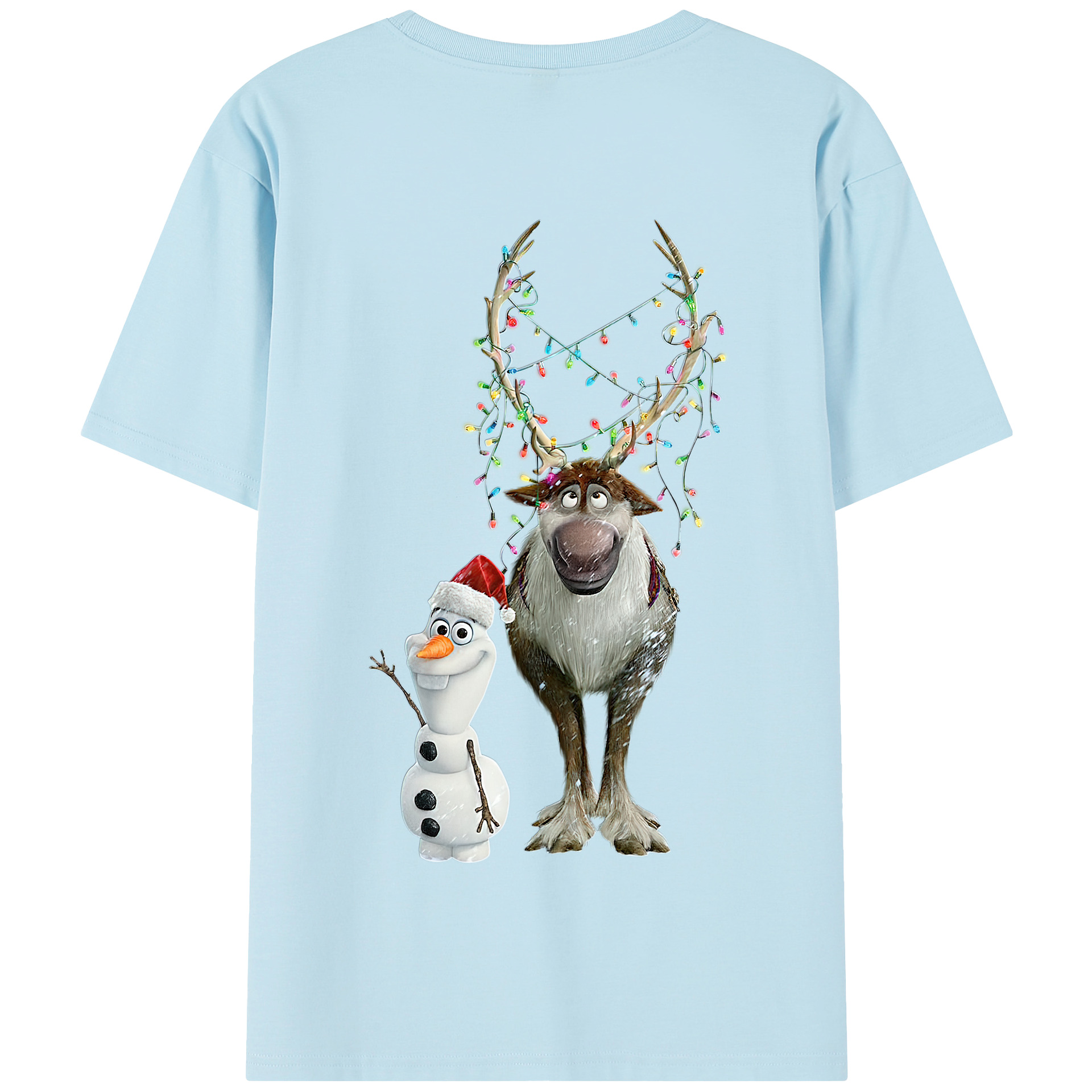（画像用） アナと雪の女王 アンナ エルサ Frozen Anna Elsa 綿100％半袖Tシャツ（背面プリント）